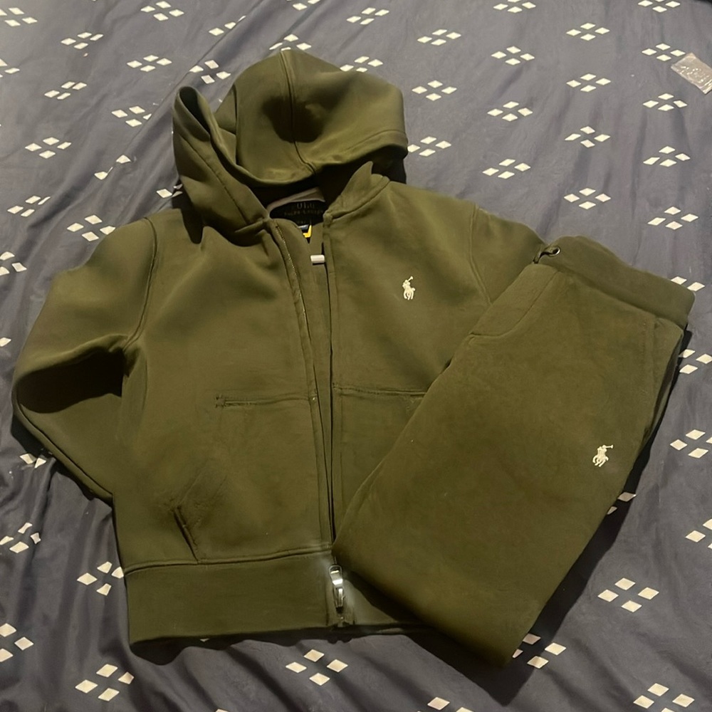 Polo by Ralph Lauren Olive Green Toddler Jogger Matching Set